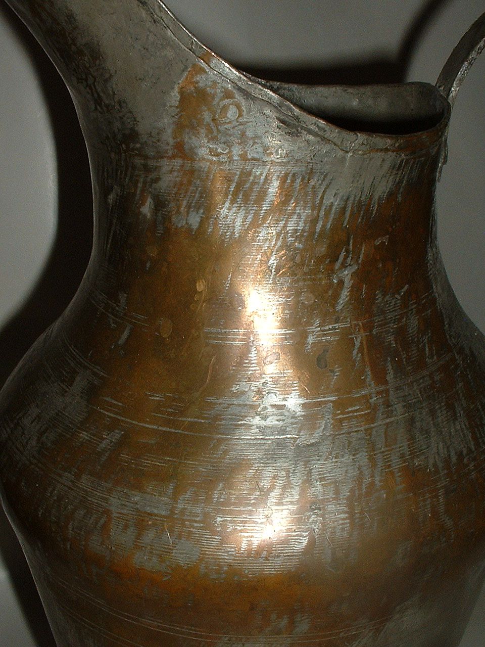 16" Tall Vintage Hand Forged Tinned Copper Ewer 16" Tall Vintage Hand Forged Tinned Copper Ewer