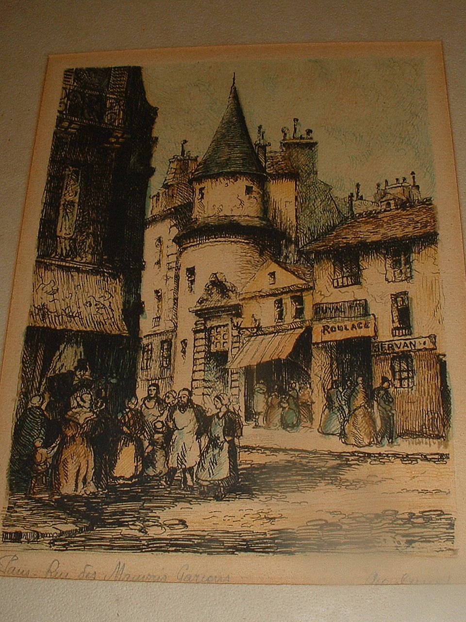 Color Engraving of Paris pencil signed by Artist ... #2 of 2 by same Artist Color Engraving of Paris pencil signed by Artist ... #2 of 2 by same Artist
