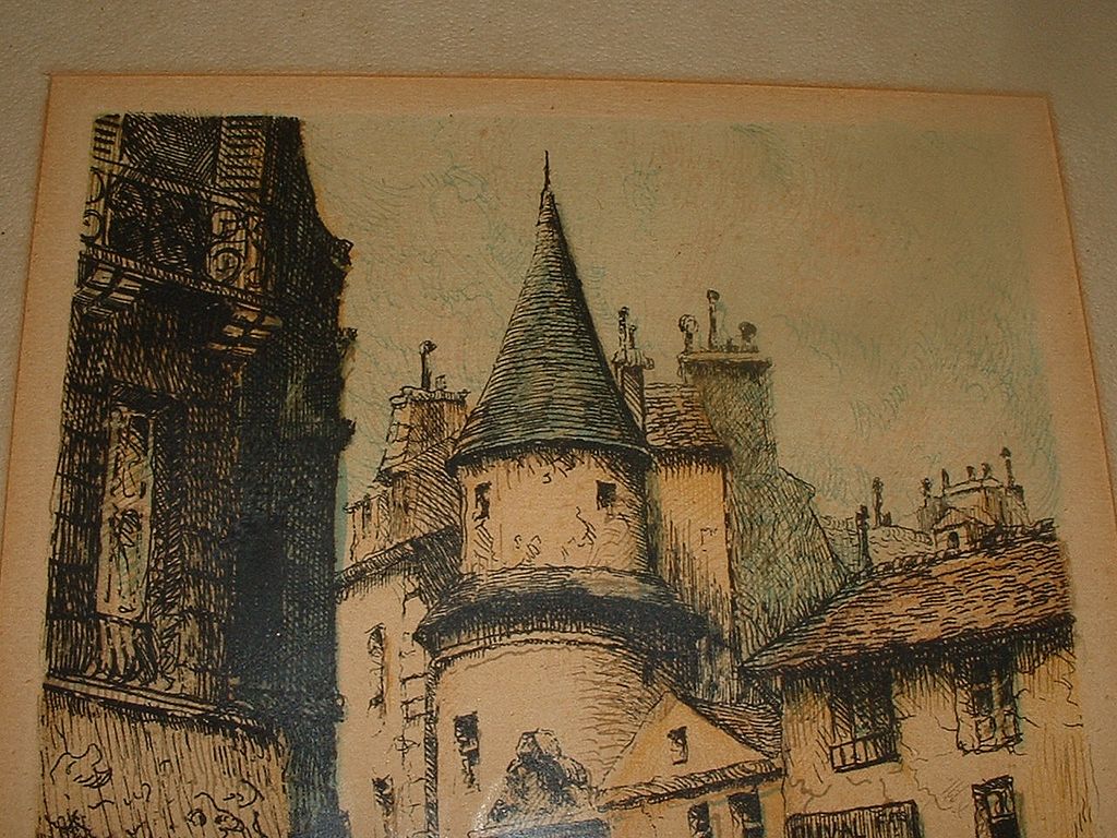Color Engraving of Paris pencil signed by Artist ... #2 of 2 by same Artist Color Engraving of Paris pencil signed by Artist ... #2 of 2 by same Artist