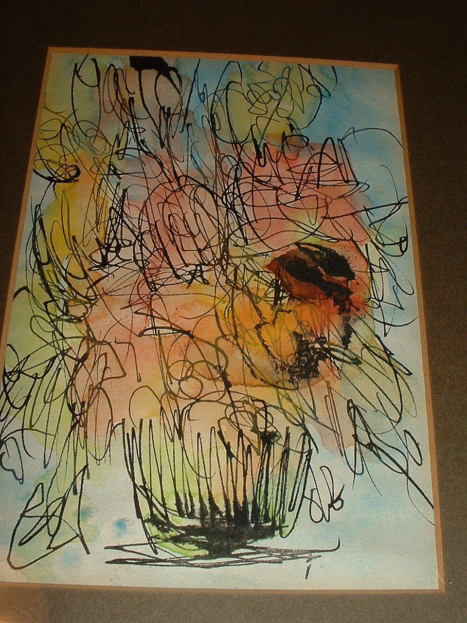 Original Abstract Watercolor / Ink Drawing Still Life Original Abstract Watercolor / Ink Drawing Still Life