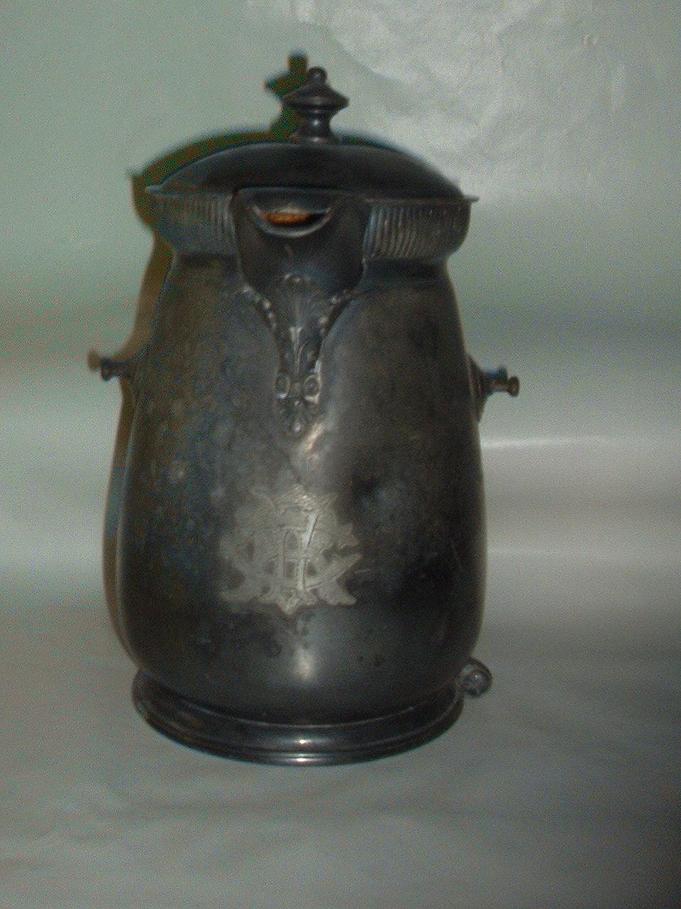 Huge Antique Silverplate Water Pitcher with enamel interior Huge Antique Silverplate Water Pitcher with enamel interior