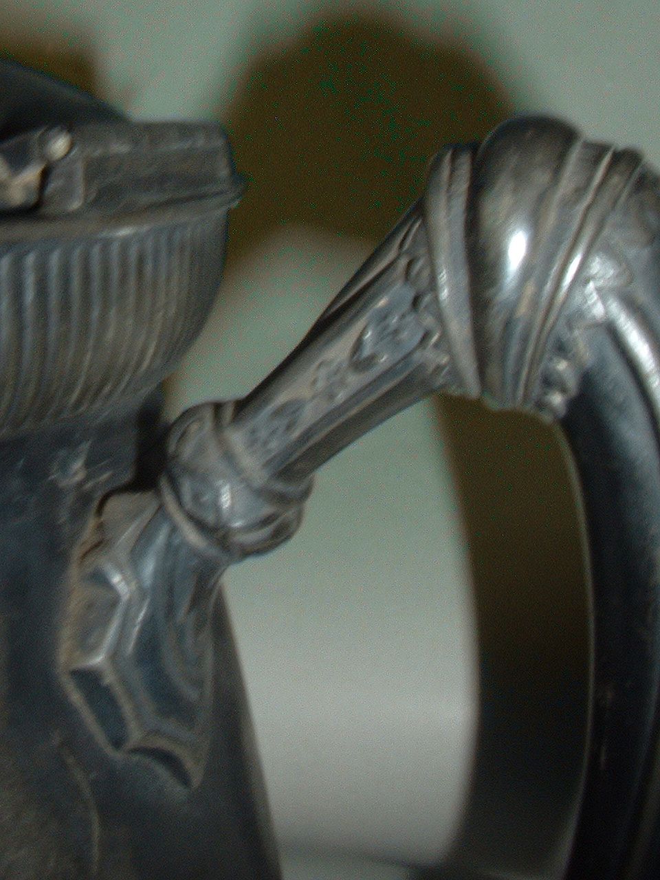 Huge Antique Silverplate Water Pitcher with enamel interior Huge Antique Silverplate Water Pitcher with enamel interior