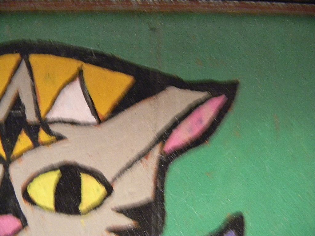 Folk Art Cat Painting on Wood Folk Art Cat Painting on Wood