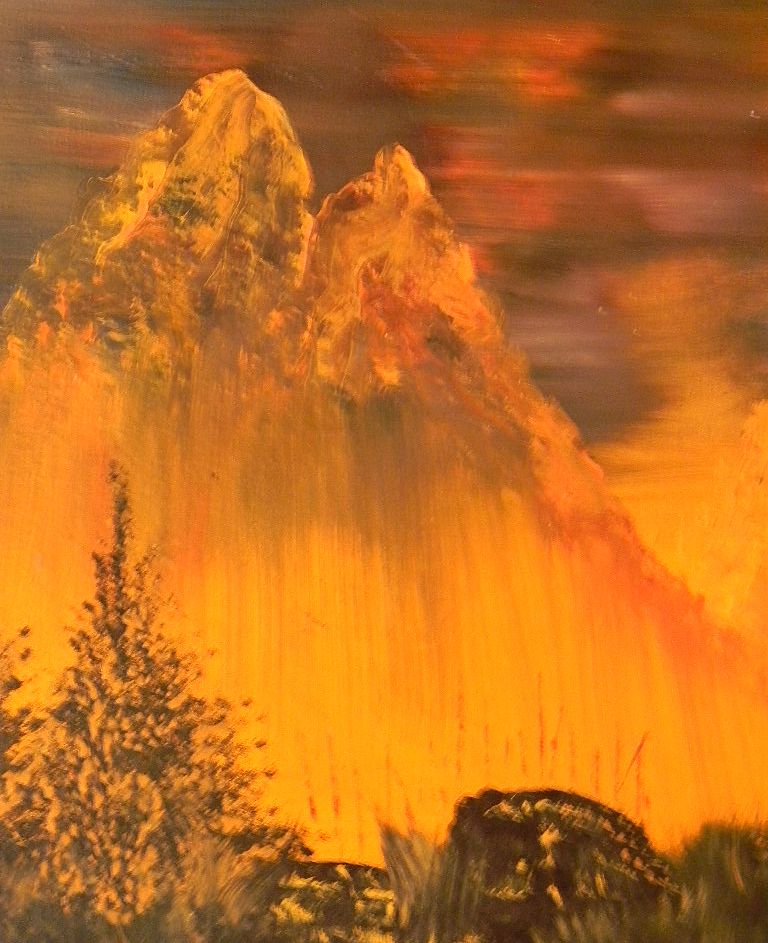 Mountain Scene 24" x 30" Oil Painting O/B Mountain Scene 24" x 30" Oil Painting O/B