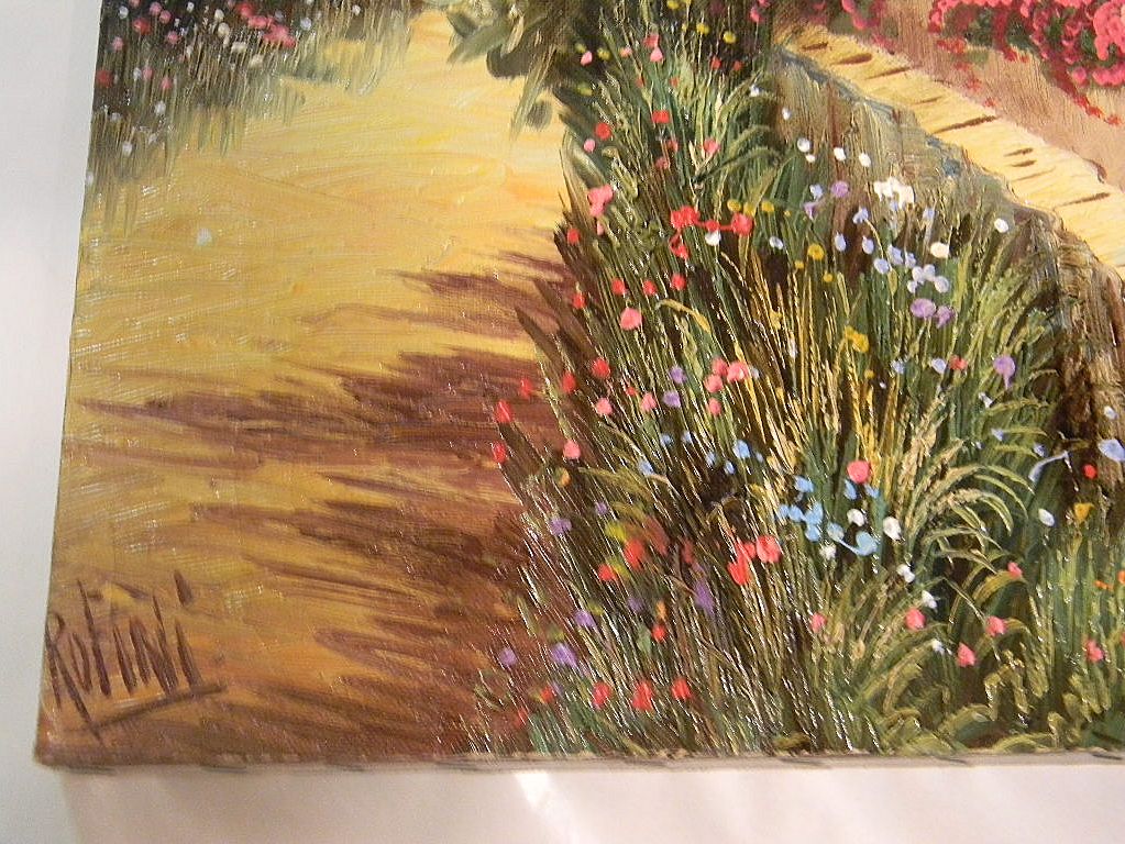 20" x 28" Oil On Canvas Peaceful Seaside by Artist Rofini 20" x 28" Oil On Canvas Peaceful Seaside by Artist Rofini