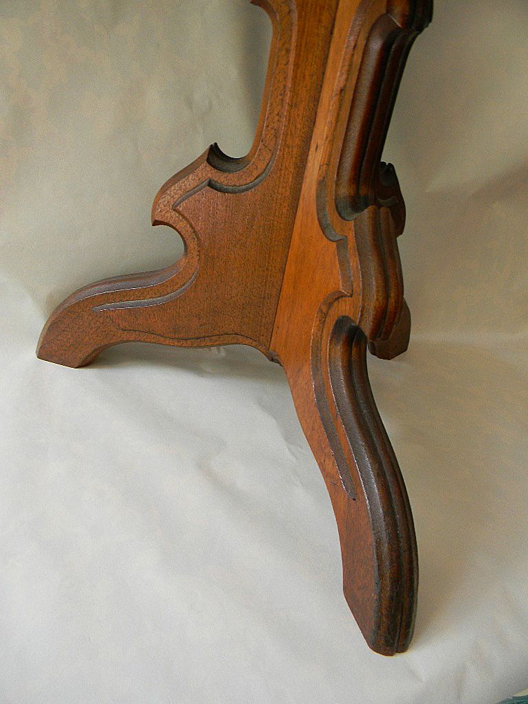 Victorian Piano Stool with Decorative Wood Base Victorian Piano Stool with Decorative Wood Base