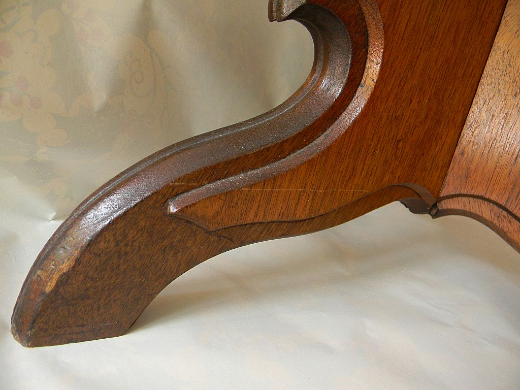 Victorian Piano Stool with Decorative Wood Base Victorian Piano Stool with Decorative Wood Base