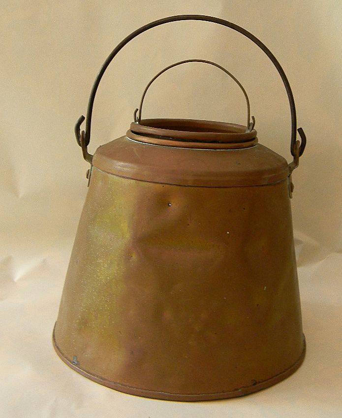 Hand Forged Copper Pail with Insert Hand Forged Copper Pail with Insert