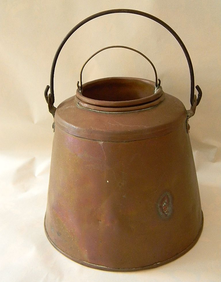 Hand Forged Copper Pail with Insert Hand Forged Copper Pail with Insert