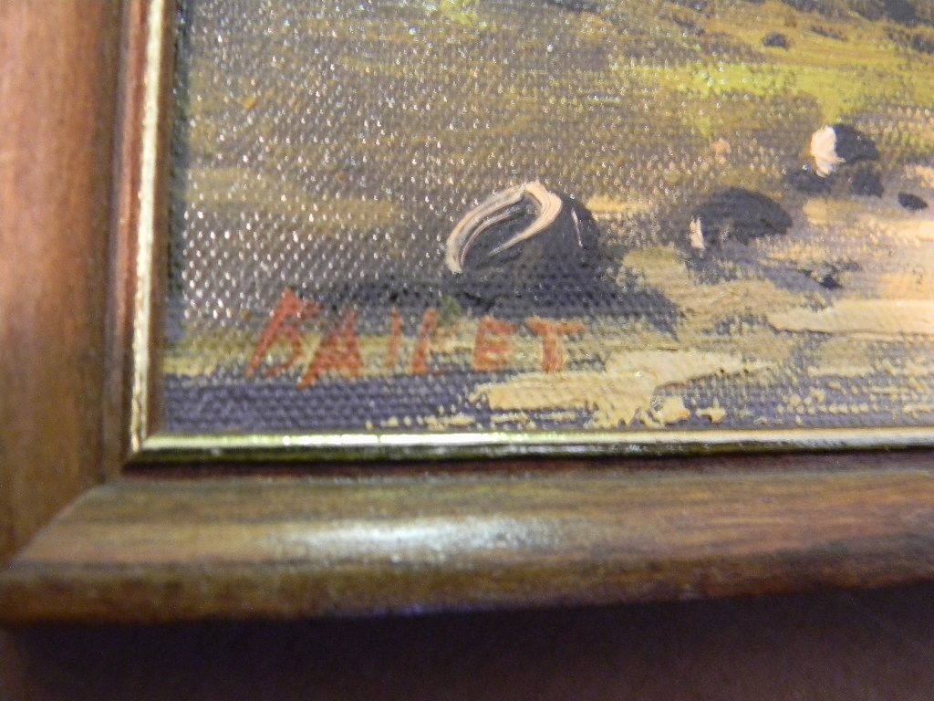 Mountain Landscape Oil Painting, signed Mountain Landscape Oil Painting, signed