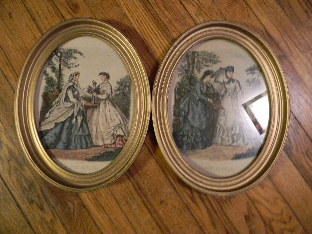 Pair of Victorian Fashion Prints Framed 11" x 13" Pair of Victorian Fashion Prints Framed 11" x 13"