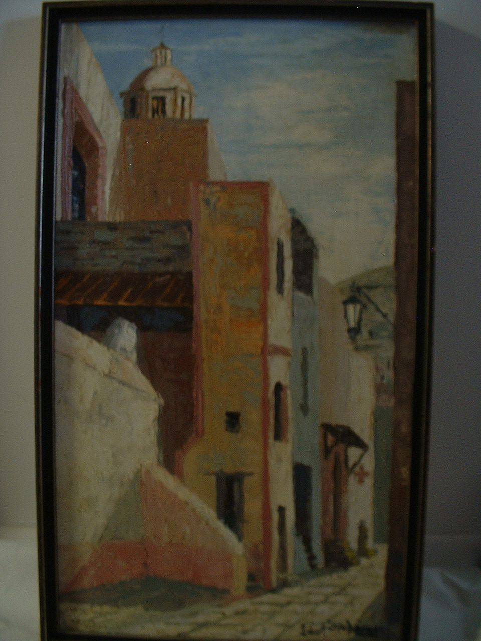 34" x 19 3/4" Oil on Canvas , signed by South American Artist 60's 34" x 19 3/4" Oil on Canvas , signed by South American Artist 60's