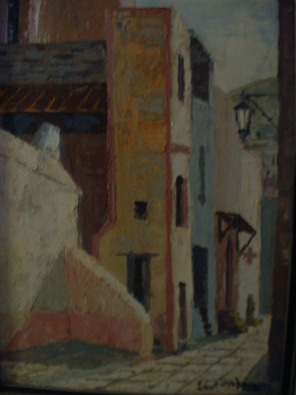 34" x 19 3/4" Oil on Canvas , signed by South American Artist 60's 34" x 19 3/4" Oil on Canvas , signed by South American Artist 60's