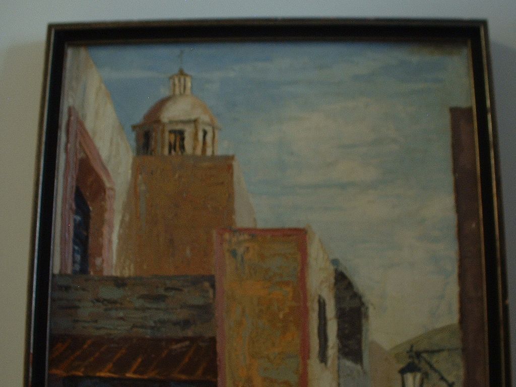 34" x 19 3/4" Oil on Canvas , signed by South American Artist 60's 34" x 19 3/4" Oil on Canvas , signed by South American Artist 60's