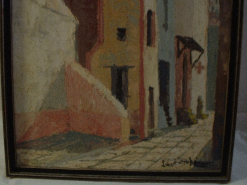 34" x 19 3/4" Oil on Canvas , signed by South American Artist 60's 34" x 19 3/4" Oil on Canvas , signed by South American Artist 60's