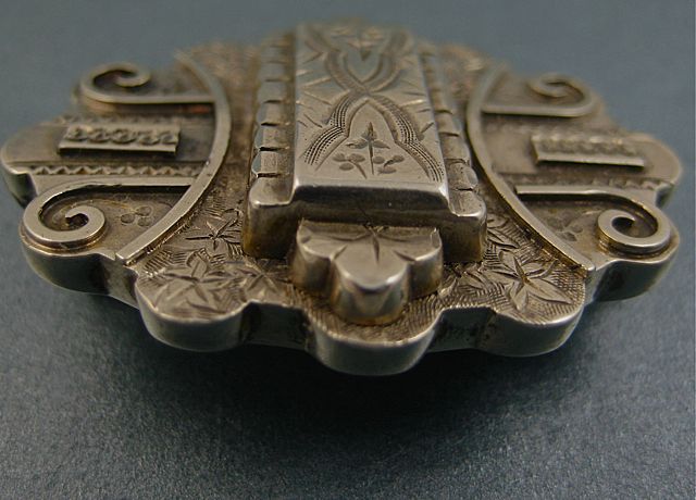 Superb Antique Victorian Aesthetic Period Silver Locket ~ Brooch ~ c1870 Superb Antique Victorian Aesthetic Period Silver Locket ~ Brooch ~ c1870