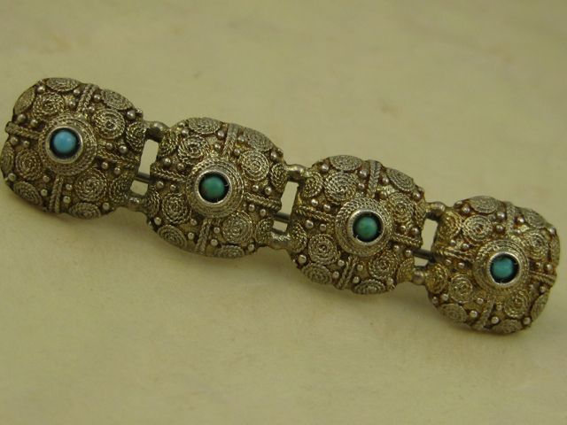 Superb Theodor Fahrner Art Deco Turquoise Vermeil Brooch ~ Pforzheim ~ c1940 Superb Theodor Fahrner Art Deco Turquoise Vermeil Brooch ~ Pforzheim ~ c1940