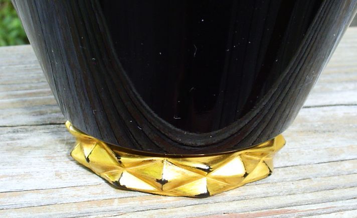 Fostoria Diadem Art Deco Black Candy Jar W/Crown Gold Decoration Fostoria Diadem Art Deco Black Candy Jar W/Crown Gold Decoration