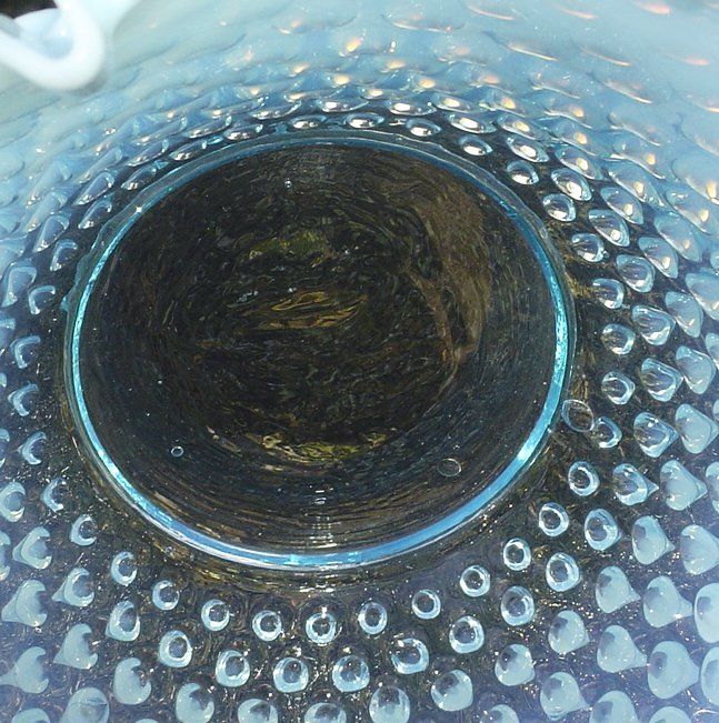 Fenton Blue Opalescent 9" Double Crimped Bowl Fenton Blue Opalescent 9" Double Crimped Bowl