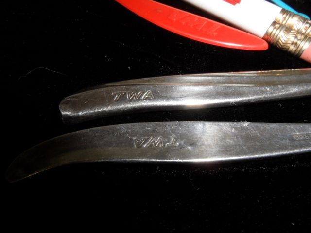 Vintage TWA Airline Silverware, S & P, Pencils & Swizzles Vintage TWA Airline Silverware, S & P, Pencils & Swizzles