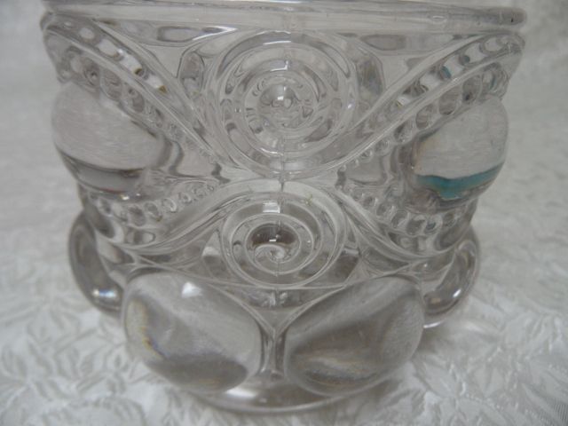 Exceptional EAPG Huge Eyewinker Clear Glass Spooner Exceptional EAPG Huge Eyewinker Clear Glass Spooner