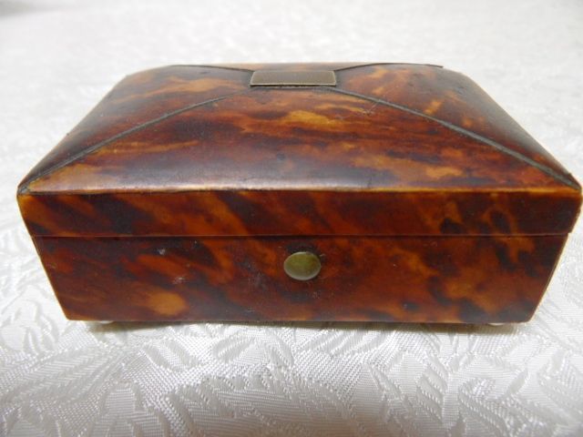 Antique Miniature Faux Tortoise Shell Trinket or Ring Box Antique Miniature Faux Tortoise Shell Trinket or Ring Box