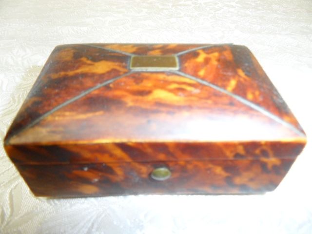 Antique Miniature Faux Tortoise Shell Trinket or Ring Box Antique Miniature Faux Tortoise Shell Trinket or Ring Box