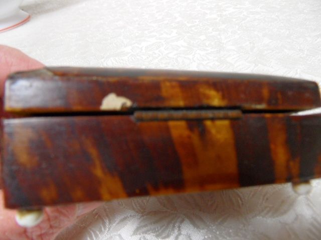 Antique Miniature Faux Tortoise Shell Trinket or Ring Box Antique Miniature Faux Tortoise Shell Trinket or Ring Box