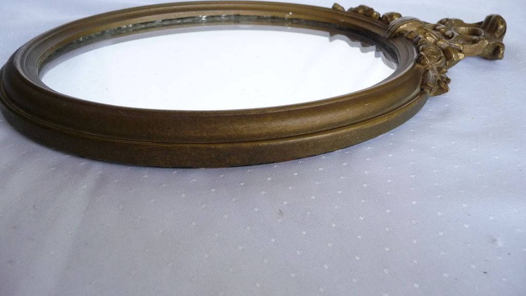 Elegant Vintage Gold Guild Dresser or Accent Mirror~Lovely Applied Roses Elegant Vintage Gold Guild Dresser or Accent Mirror~Lovely Applied Roses