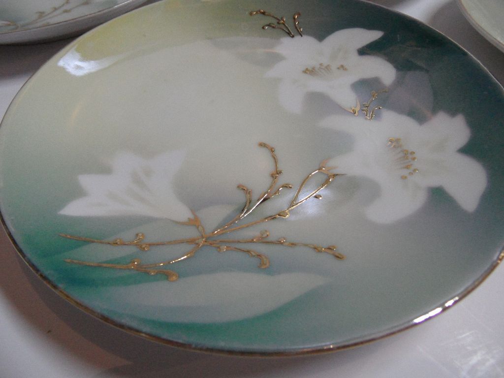 Set of 5 R.S. Prussia Germany "Lily" Luster Plates Set~Show Stoppers! Set of 5 R.S. Prussia Germany "Lily" Luster Plates Set~Show Stoppers!