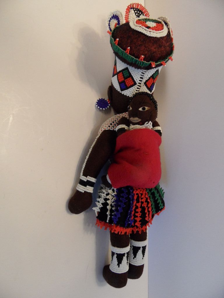 1950's ZULU Handmade Beaded Durban S.African Doll with Baby~EXCEPTIONAL! 1950's ZULU Handmade Beaded Durban S.African Doll with Baby~EXCEPTIONAL!