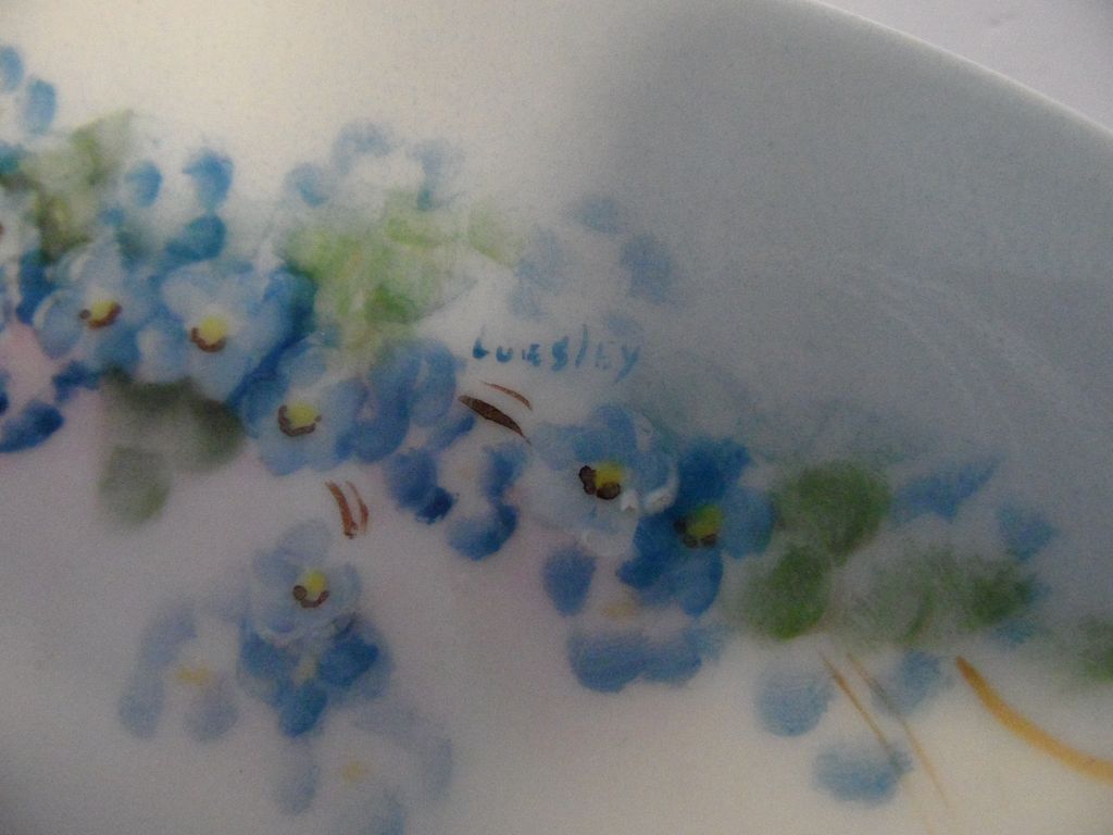 Hermann Ohme Silesia Signed Forget-Me-Not Flower Plate Hermann Ohme Silesia Signed Forget-Me-Not Flower Plate