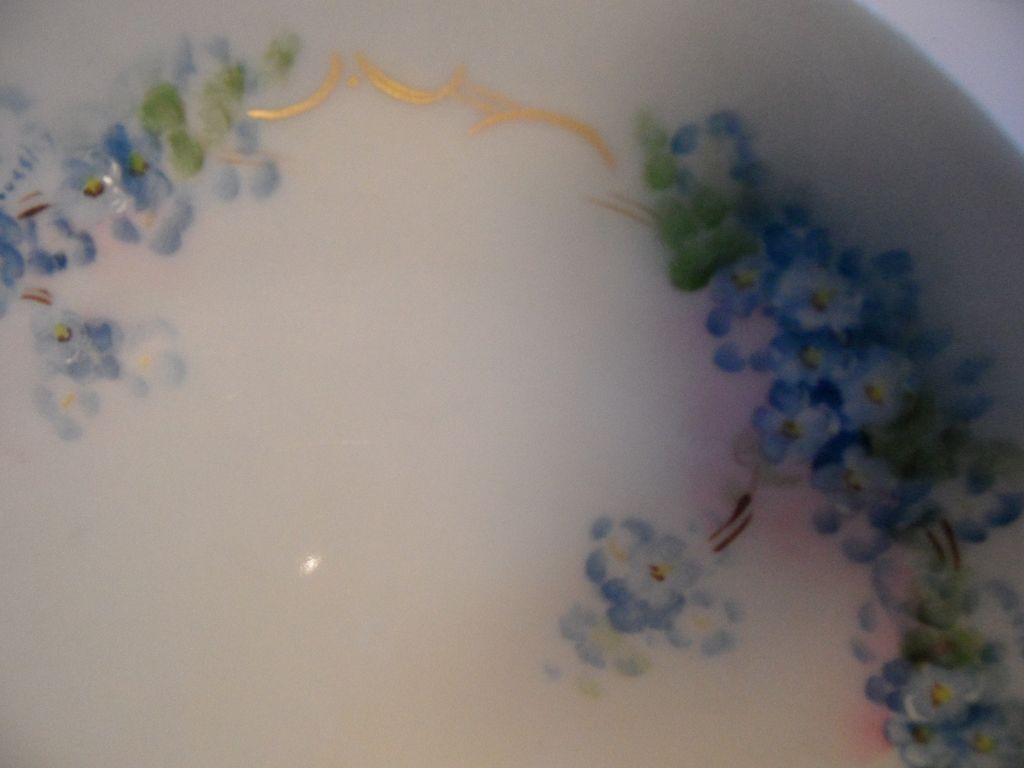 Hermann Ohme Silesia Signed Forget-Me-Not Flower Plate Hermann Ohme Silesia Signed Forget-Me-Not Flower Plate