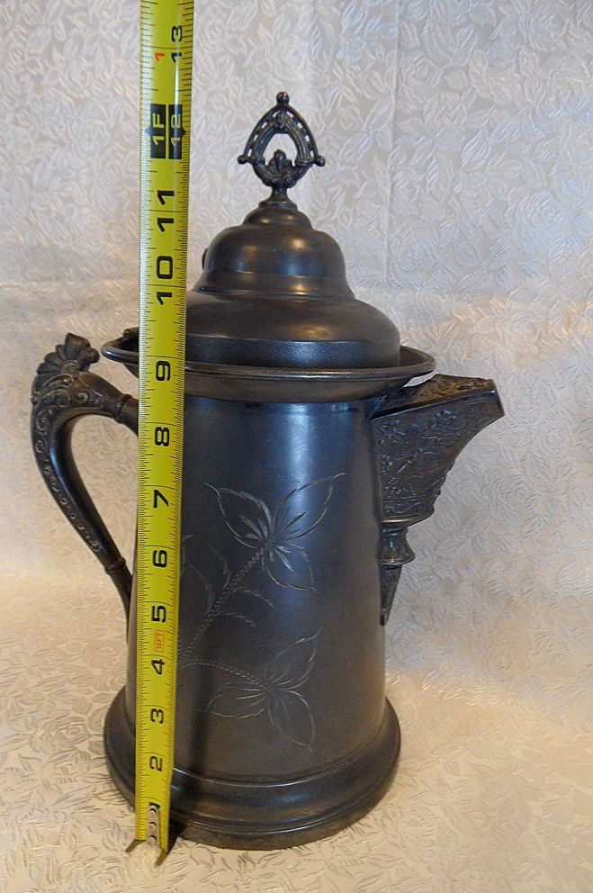 Antique Victorian Coffee Pot-Quadruple~Extra Large & Very Elegantly Decorated Antique Victorian Coffee Pot-Quadruple~Extra Large & Very Elegantly Decorated