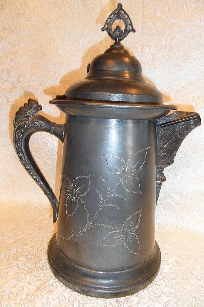 Antique Victorian Coffee Pot-Quadruple~Extra Large & Very Elegantly Decorated Antique Victorian Coffee Pot-Quadruple~Extra Large & Very Elegantly Decorated