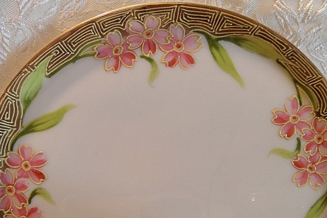 Nippon Pink Flower Condiment Set, Mustard, Toothpick, S & P Nippon Pink Flower Condiment Set, Mustard, Toothpick, S & P