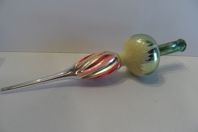 Vintage European Romania Blown Glass Tree Topper Vintage European Romania Blown Glass Tree Topper