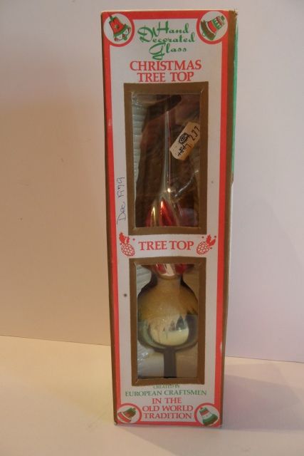 Vintage European Romania Blown Glass Tree Topper Vintage European Romania Blown Glass Tree Topper