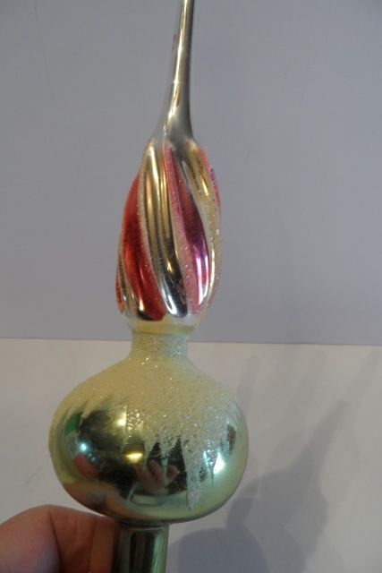 Vintage European Romania Blown Glass Tree Topper Vintage European Romania Blown Glass Tree Topper