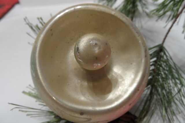 Victorian Mercury & Mica Glass Unique Large Bell Ornament~Painted Pastels Victorian Mercury & Mica Glass Unique Large Bell Ornament~Painted Pastels