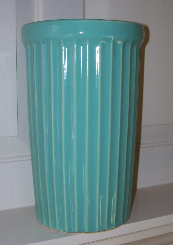 McCoy Aqua Ribbed Vase McCoy Aqua Ribbed Vase