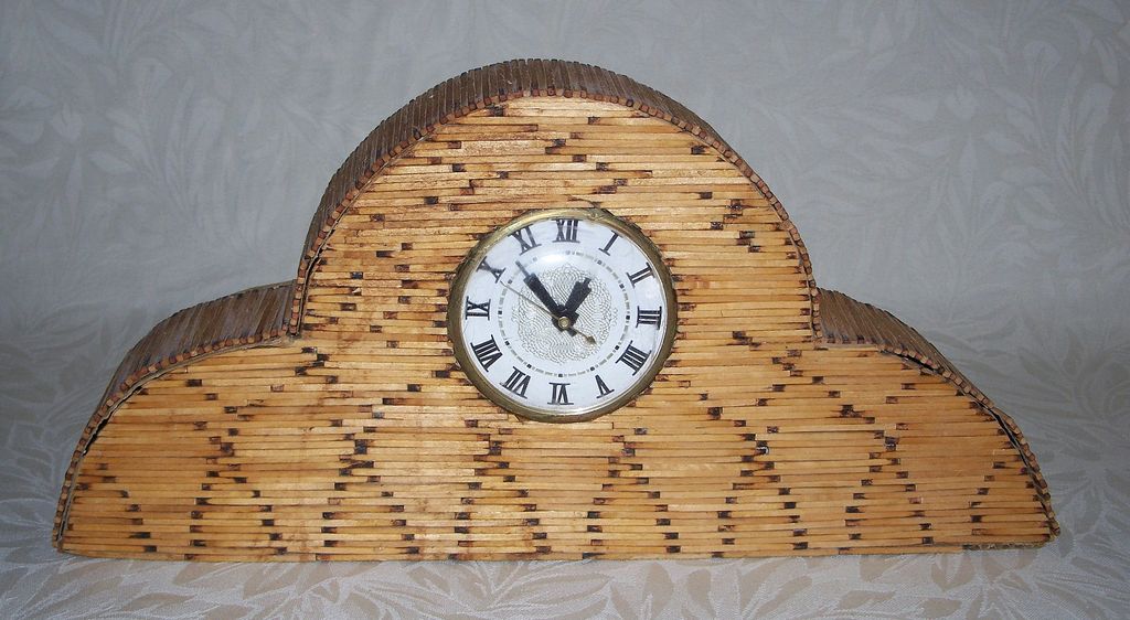 Matchstick Clock - Art Deco Style - Folk Art Matchstick Clock - Art Deco Style - Folk Art