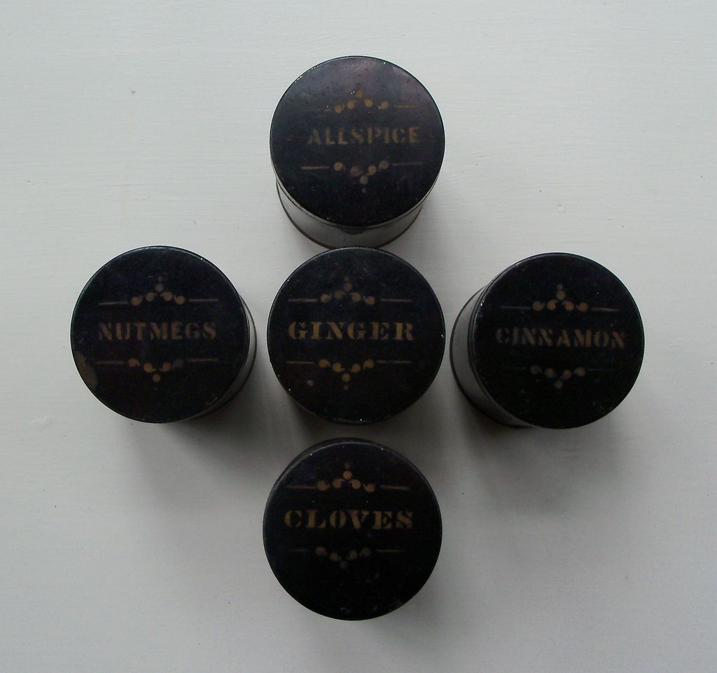 Black Spice Tins - Set of Five Black Spice Tins - Set of Five