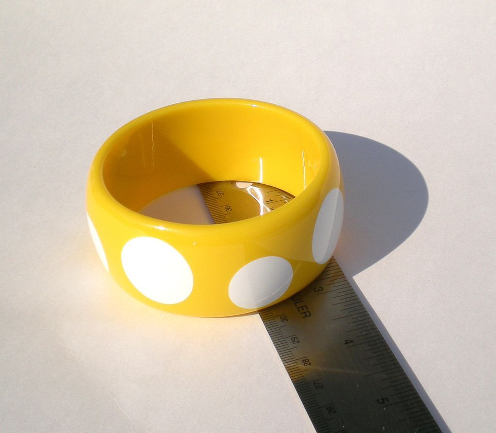 Fun Yellow Polka Dot Plastic Bangle Fun Yellow Polka Dot Plastic Bangle