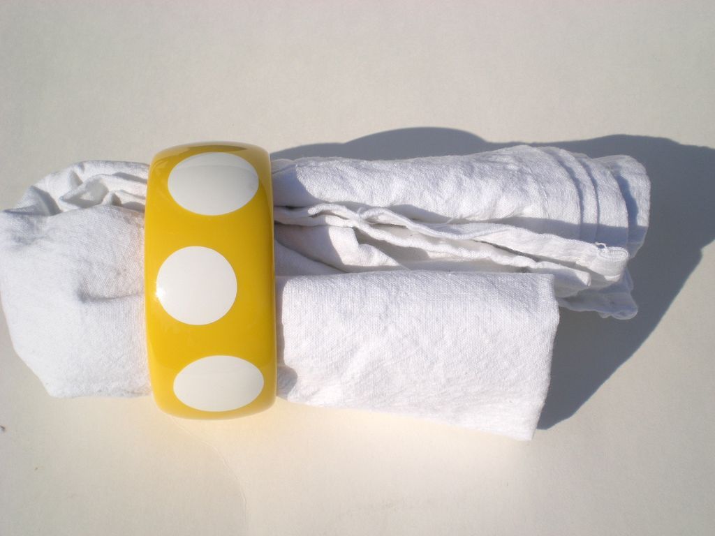 Fun Yellow Polka Dot Plastic Bangle Fun Yellow Polka Dot Plastic Bangle