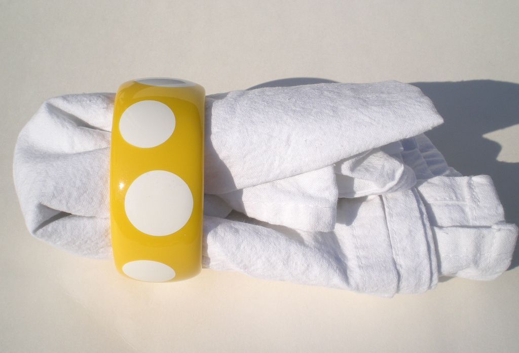 Fun Yellow Polka Dot Plastic Bangle Fun Yellow Polka Dot Plastic Bangle