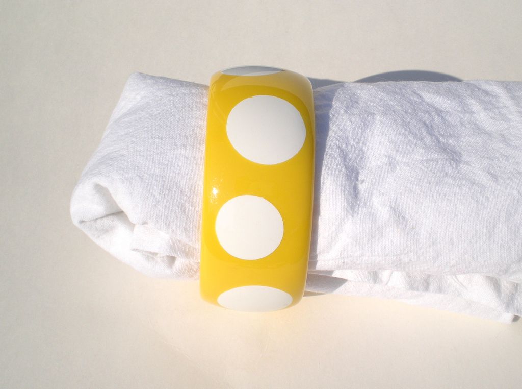 Fun Yellow Polka Dot Plastic Bangle Fun Yellow Polka Dot Plastic Bangle