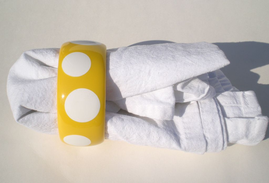 Fun Yellow Polka Dot Plastic Bangle Fun Yellow Polka Dot Plastic Bangle