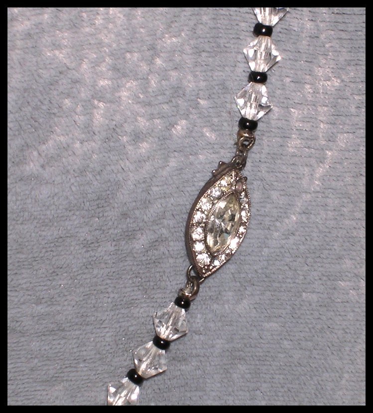 Clear Crystal and Black Bead Necklace Clear Crystal and Black Bead Necklace