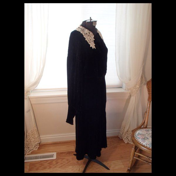 Black Velvet Dress - c. 1930 Black Velvet Dress - c. 1930